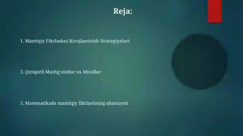 Boshlang’ich sinf matematikada darslarida mantiqiy fikrlashni rivojlantirish 2