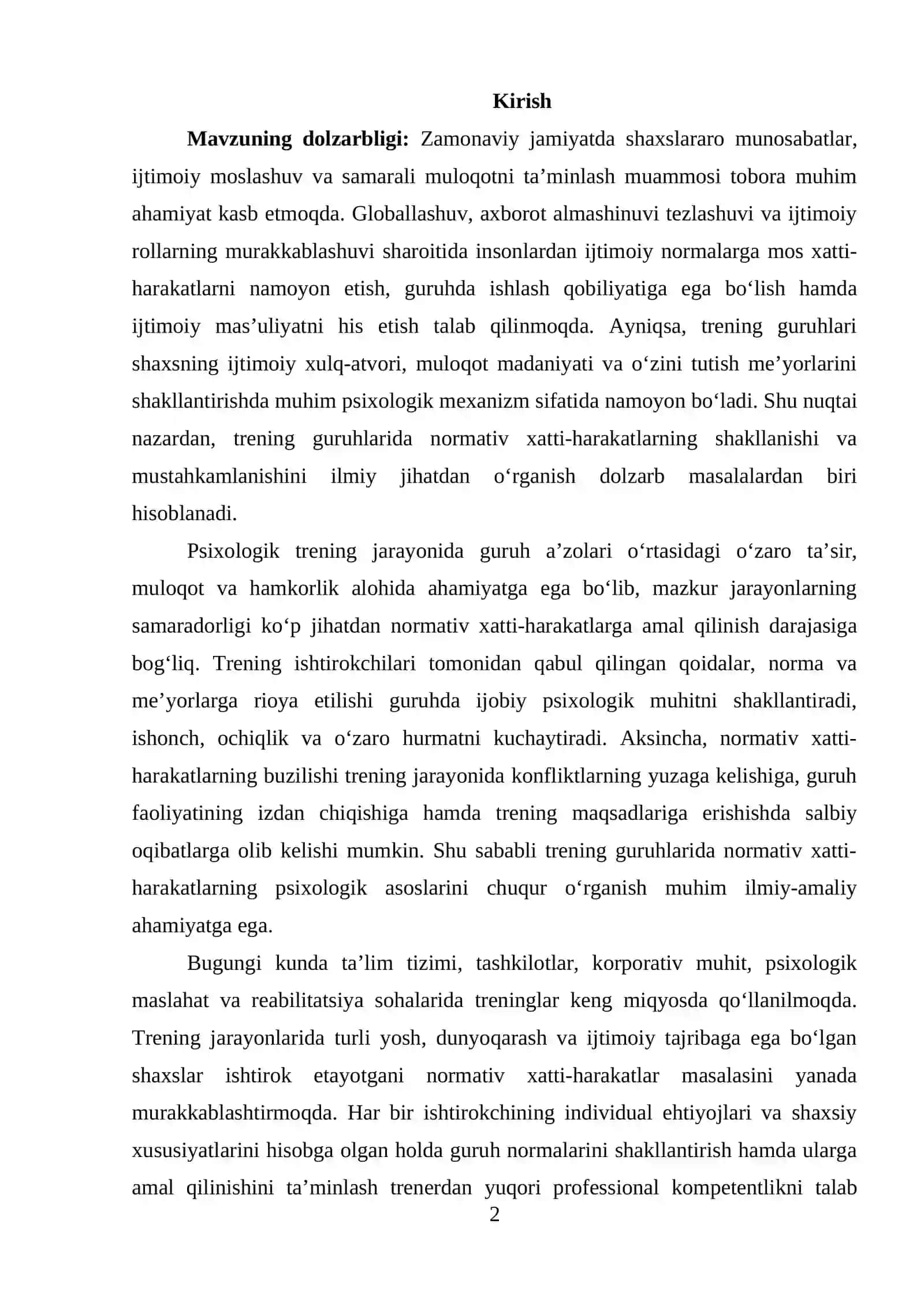 Normativ xatti-harakatlanishning psixologik va pedagogik asoslari 2