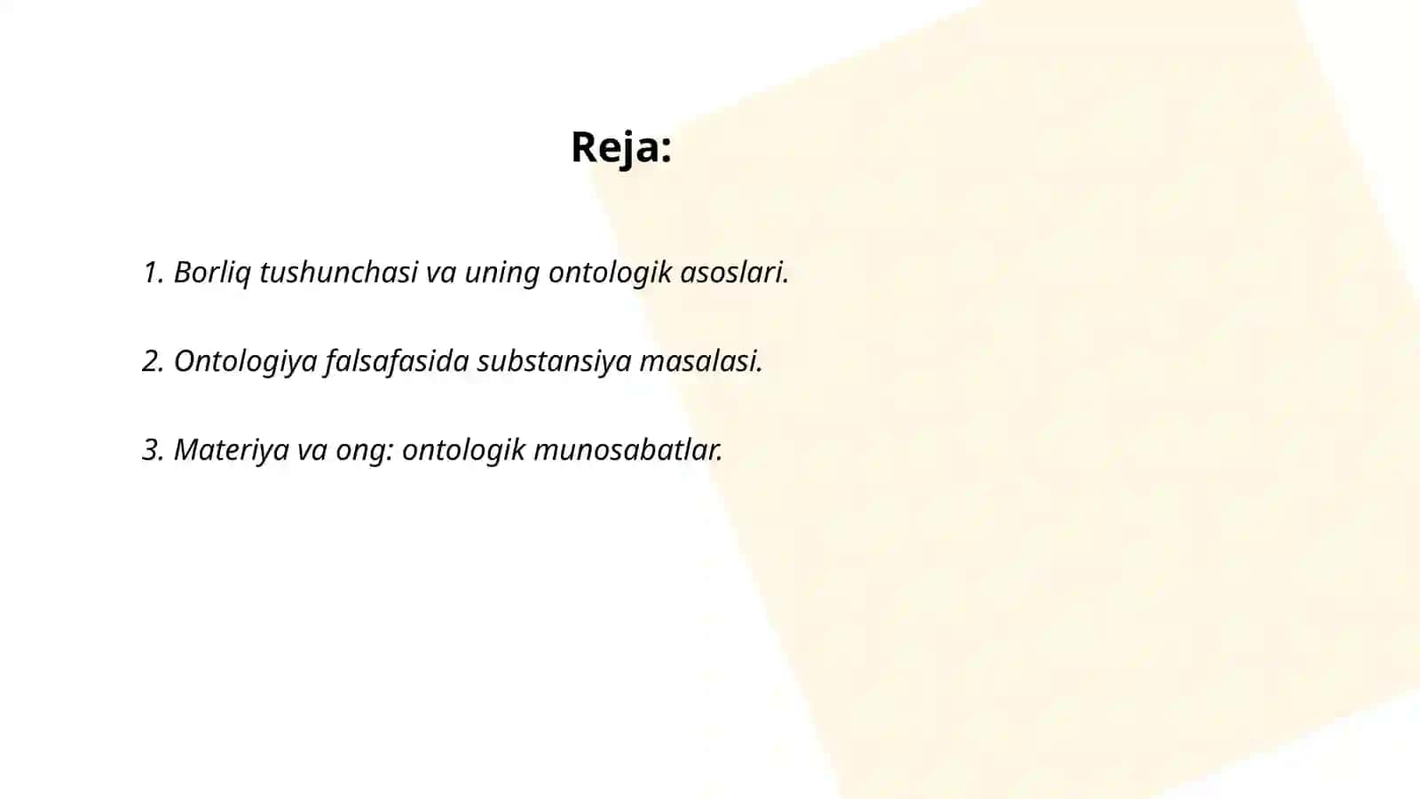 Borliq (ontologiya) va rivojlanish falsafasi 2