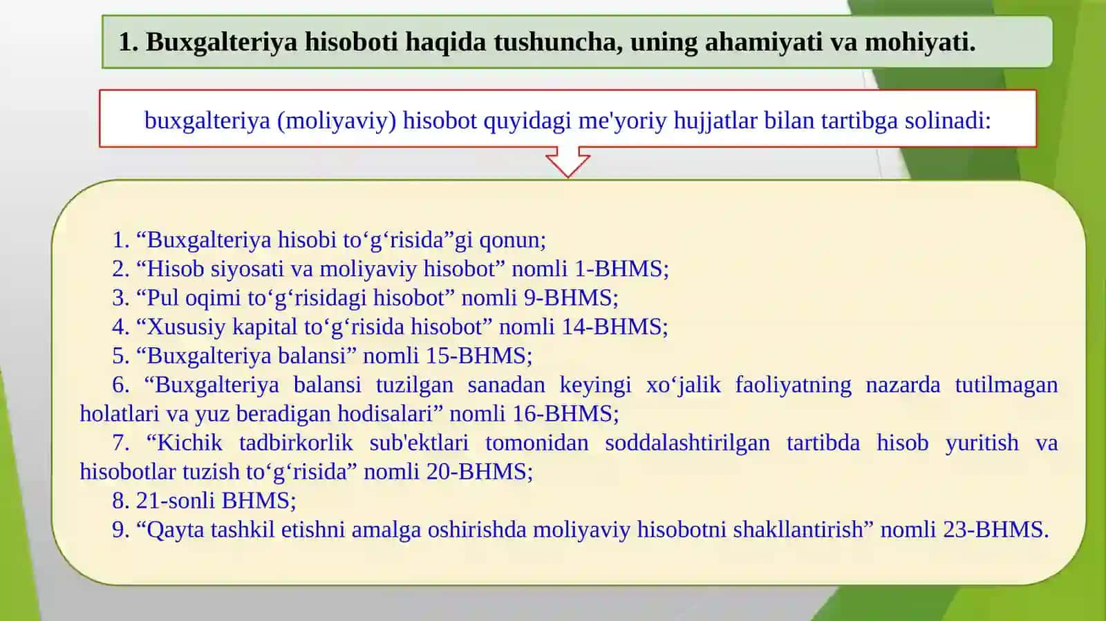 MOLIYAVIY HISOBOTLAR VA ULARNI TO‘LDIRISH QOIDALARI 2