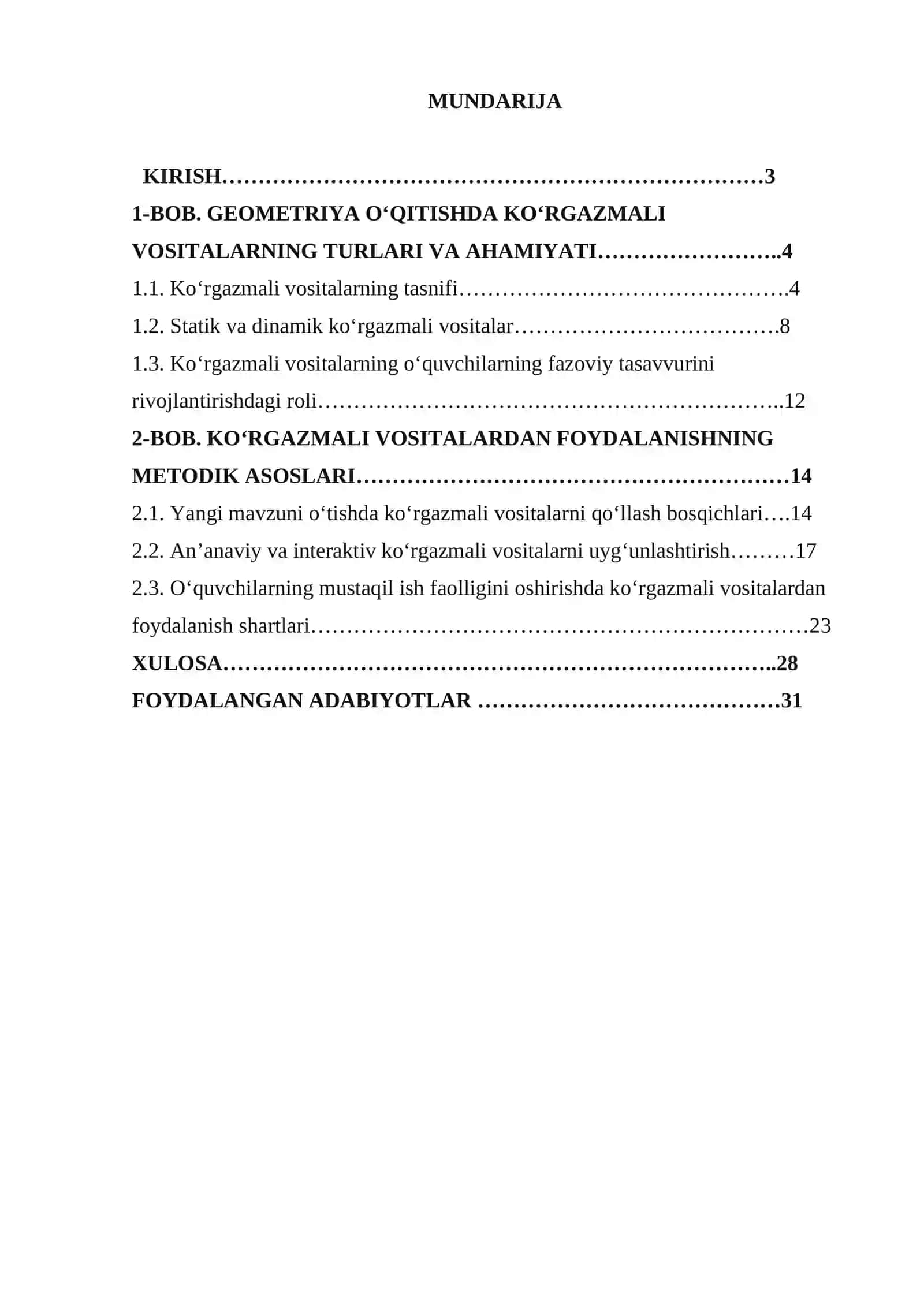 GEOMETRIYA o‘qitishda ko‘rgazmali vositalardan foydalanish 2