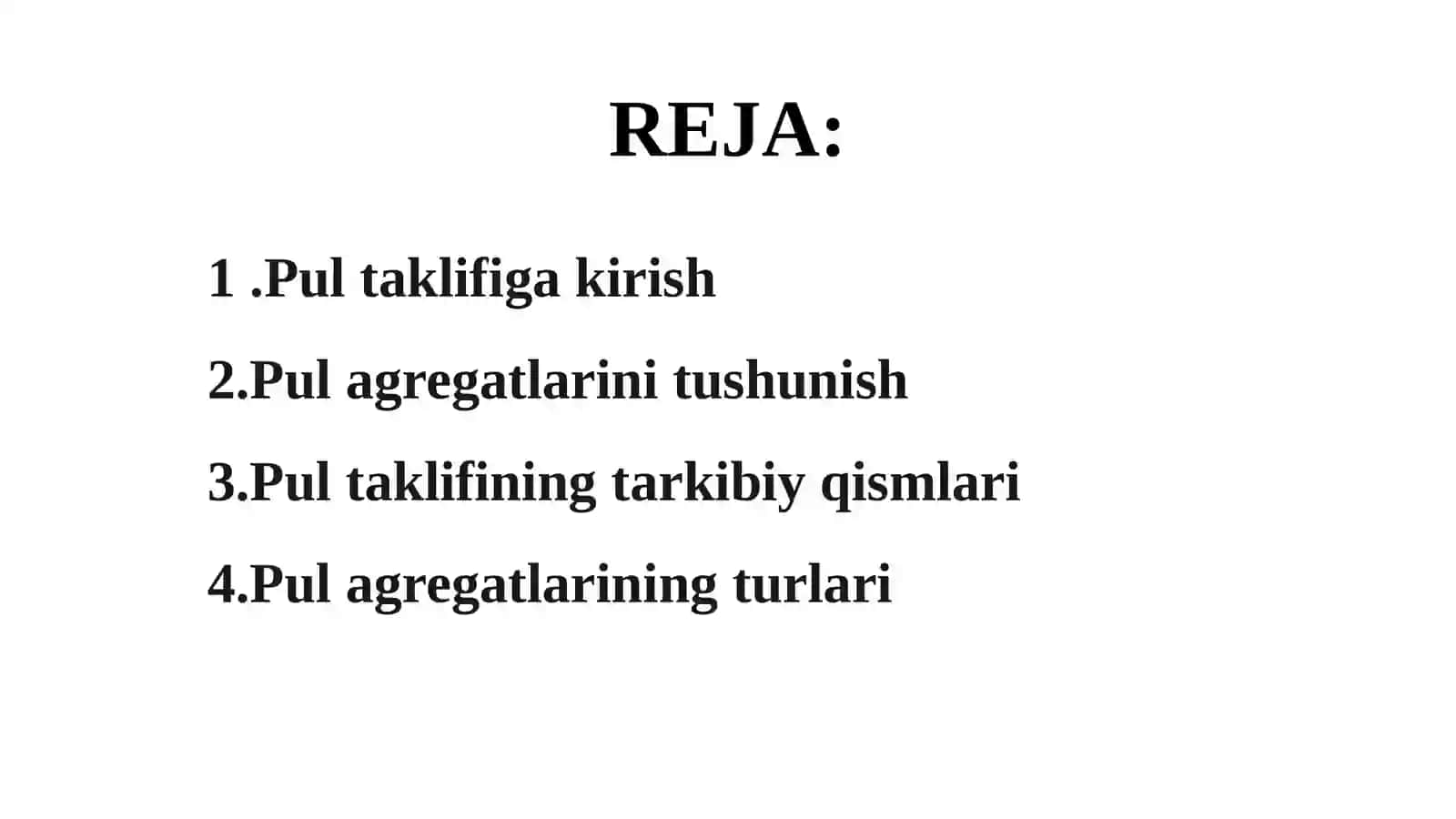 Pul massasi va pul agregatlari 2