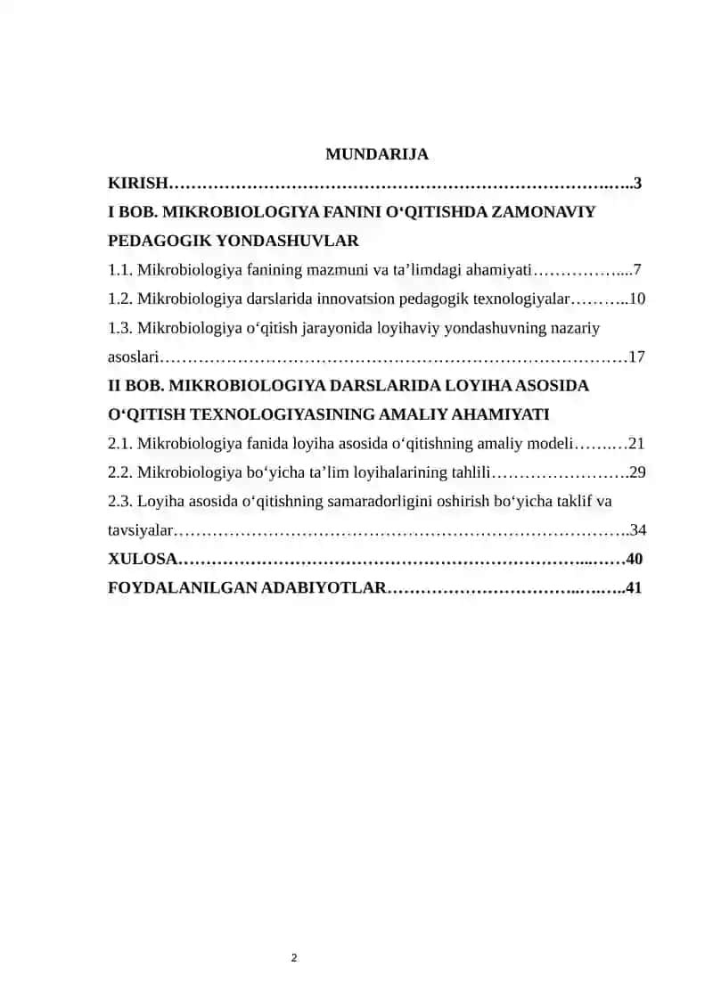Mikrobiologiya darslarida loyiha asosida o‘qitish (project-based learning) yondashuvi 2