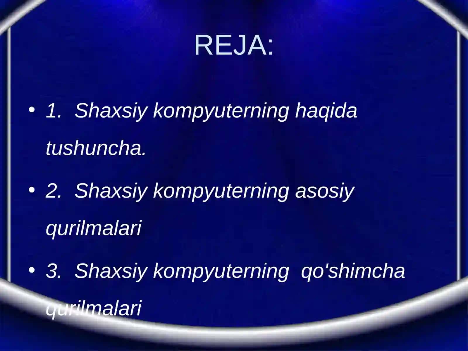 Shaxsiy kompyuterlarning asosiy va qo’shimcha qurilmalari 2