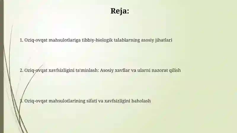 Oziq-ovqat mahsulotlarining tibbiy-biologik talablari 2