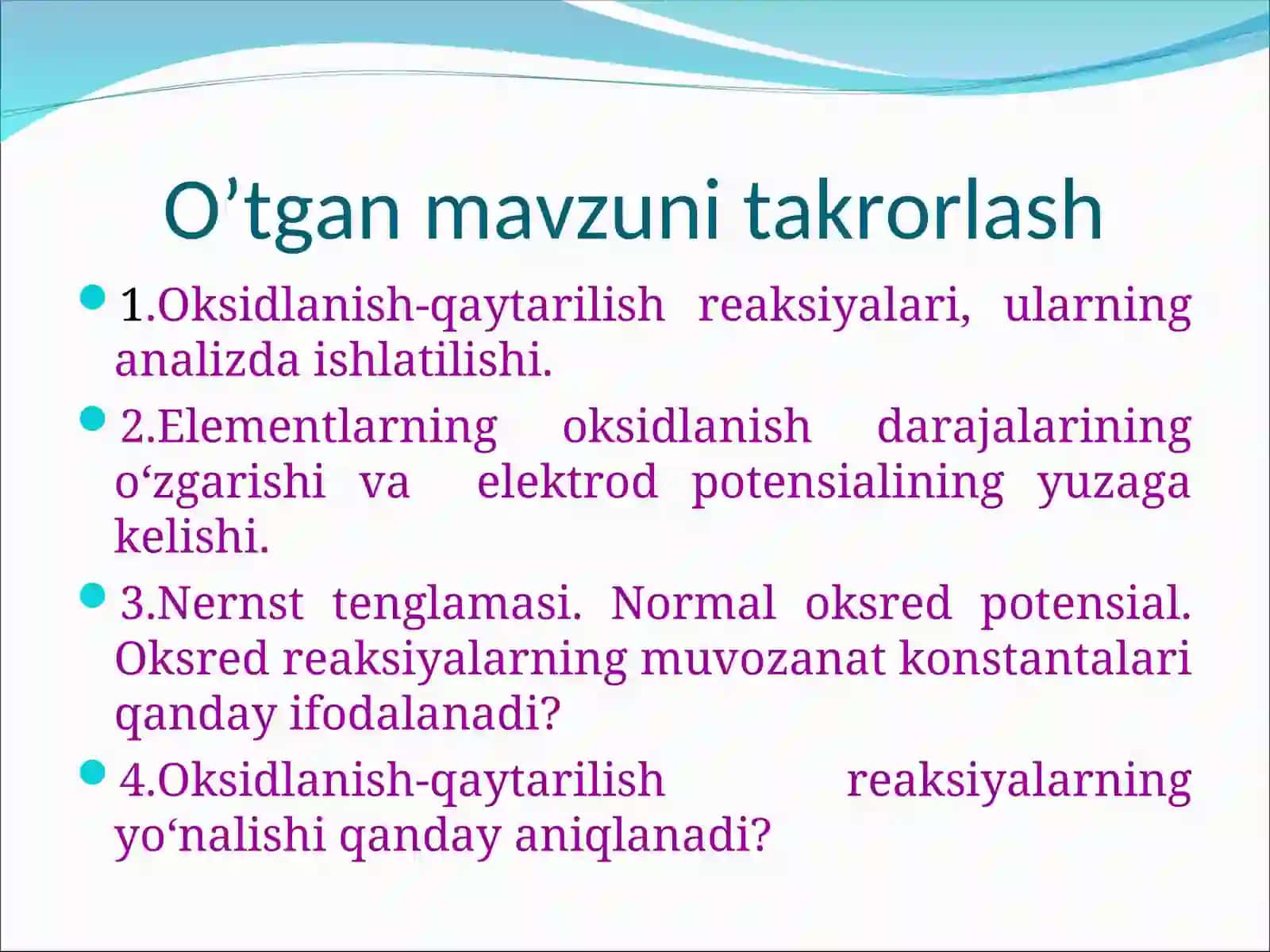 MIQDORIY ANALIZ VA UNUNG  METODLARI 2