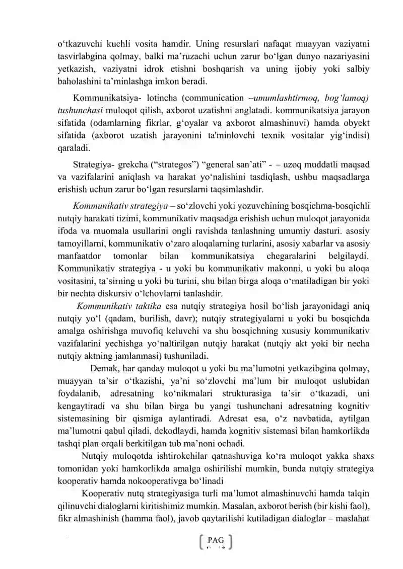 Kommunikativ strategiyalar boshqaruv vositasi sifatida 2