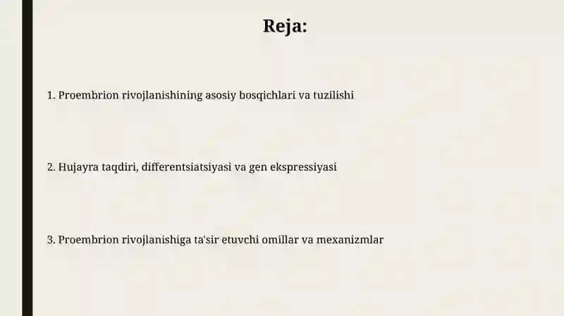 Proembrional rivojlantirish davri qonuniyatlari umumiy tushunchalari 2