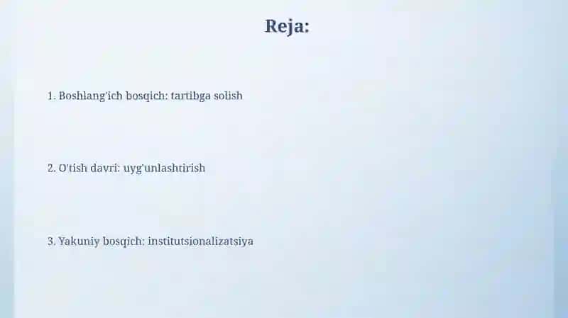 Buxgalteriya hisobini isloh qilish bosqichlari 2