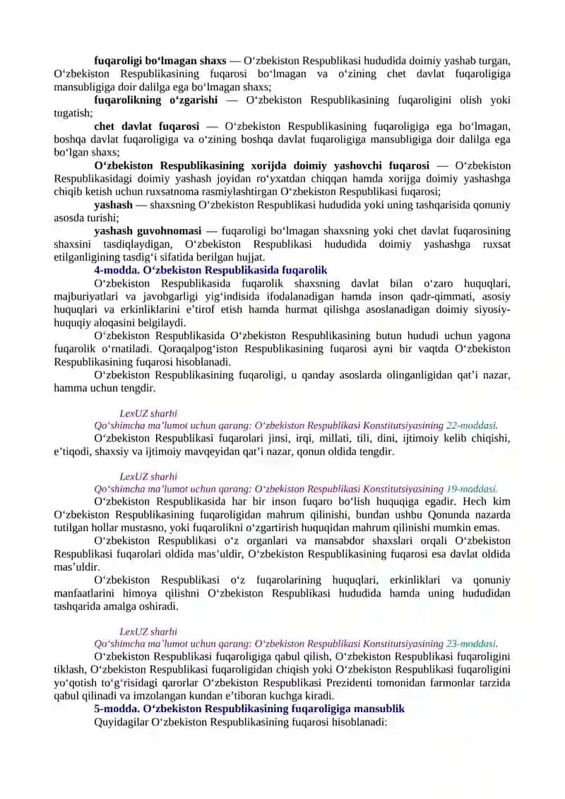 O‘zbekiston Respublikasining Qonuni 2