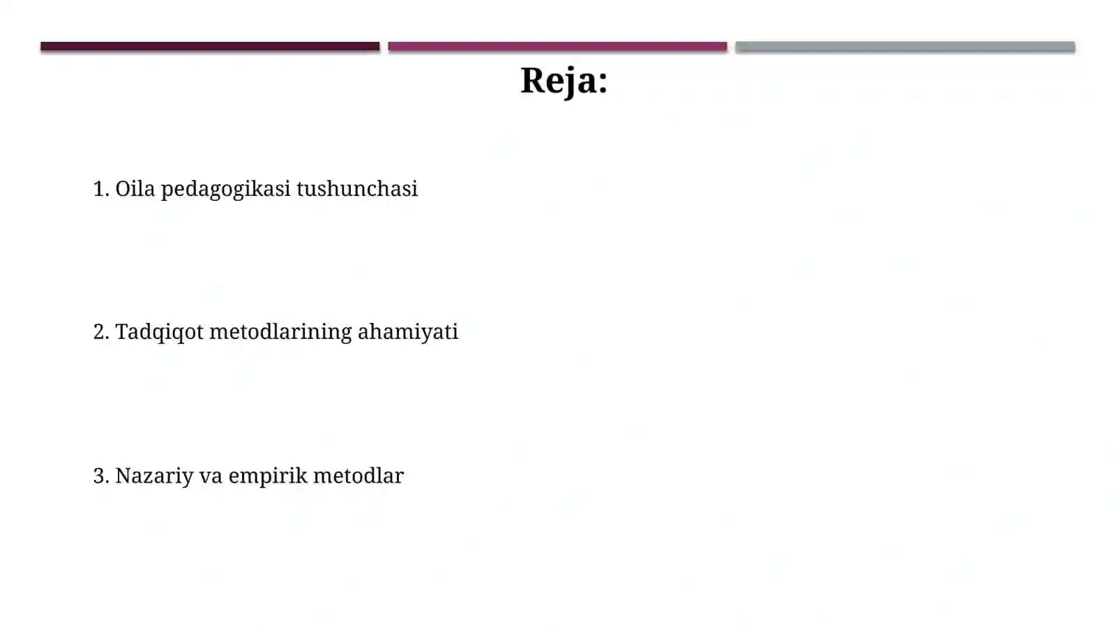 Oila pedagogikasi fanining tadqiqot metodlari 2