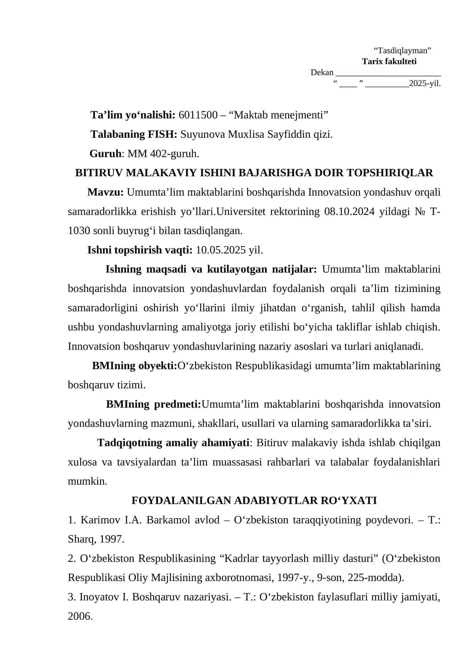UMUMTA’LIM MAKTABLARINI BOSHQARISHDA INNOVATSION YONDASHUV ORQALI SAMARADORLIKKA ERISHISH YO’LLARI 2