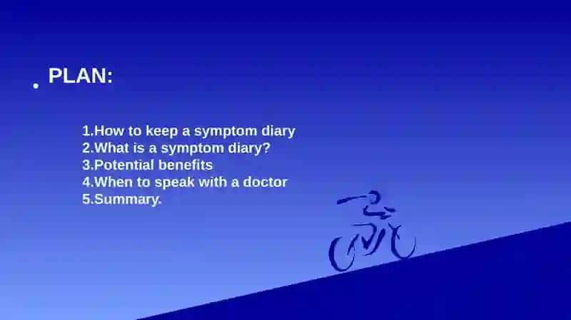Create a symptom diary in English. 2