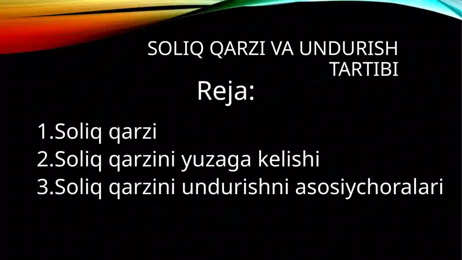 Soliq qarzi va undirish tartibi 2