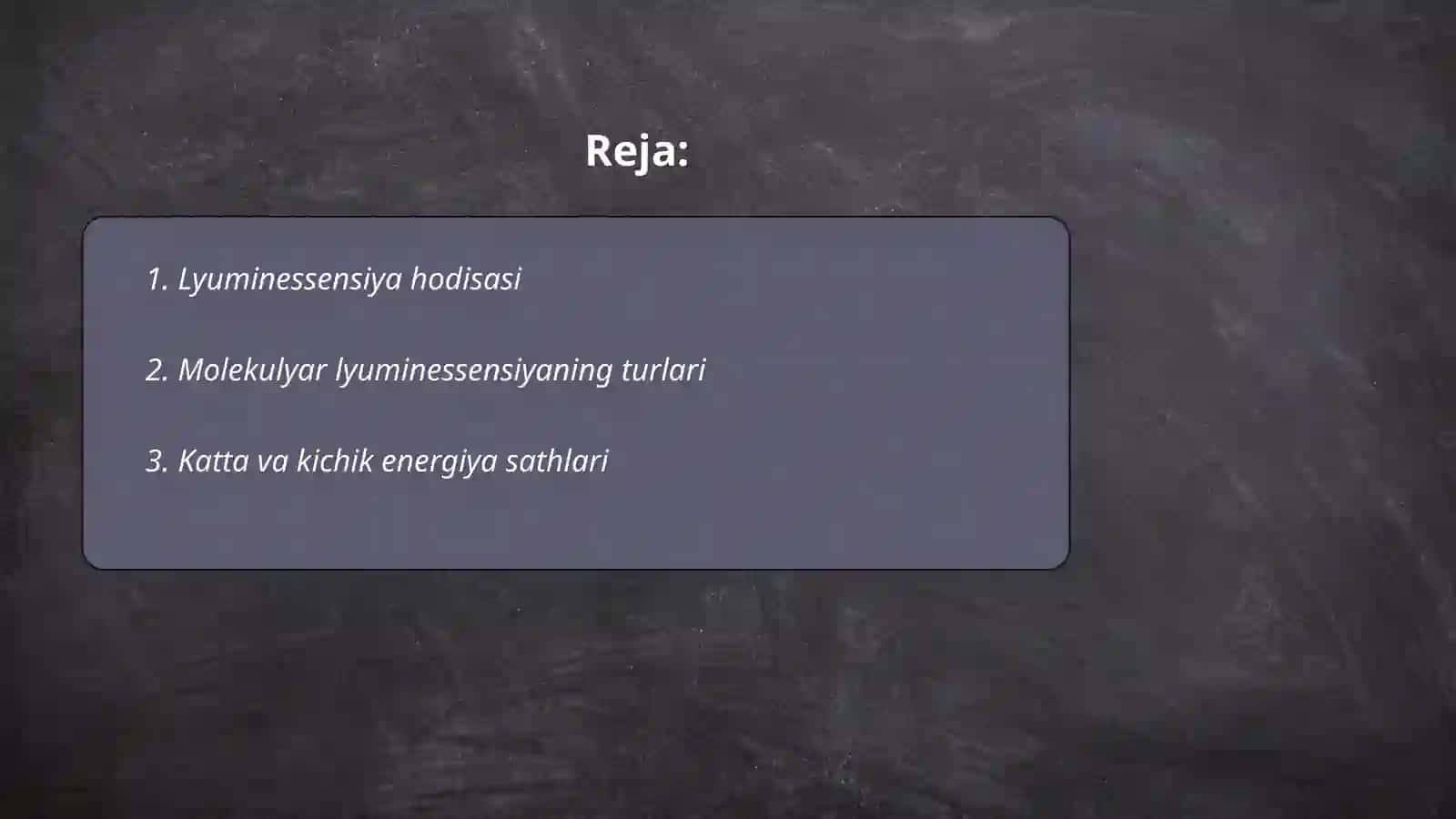Molekulyar lyuminssensiyaning asosiy qonunlari 2
