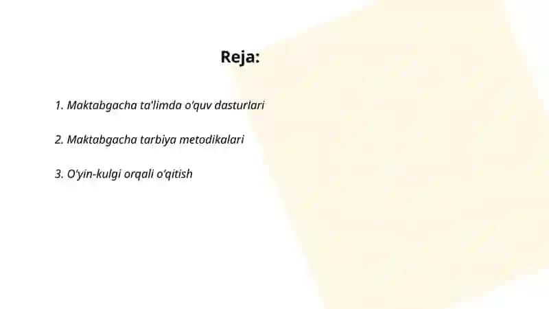 Maktabgacha ta'lim tashkilotlarida talim shakli 2