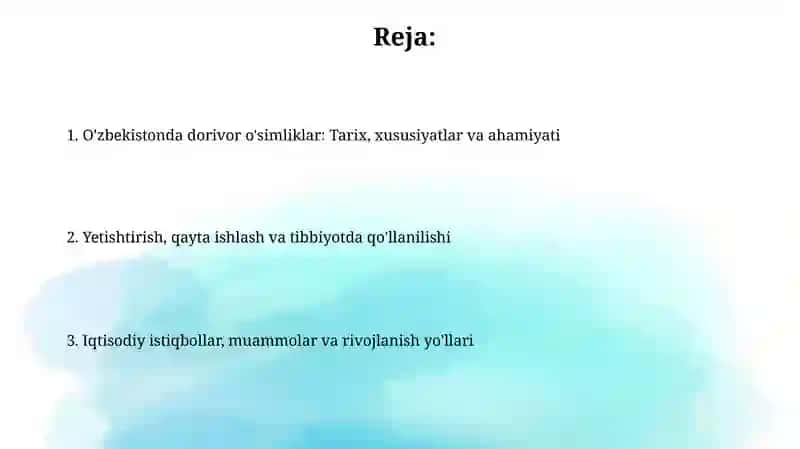 O‘zbekistonda yetishtiriladigan dorivor o‘simliklar 2