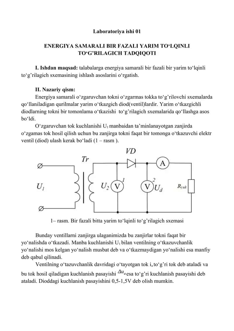 Laboratoriya ishlarini bajarishning umumiy tartibi 2