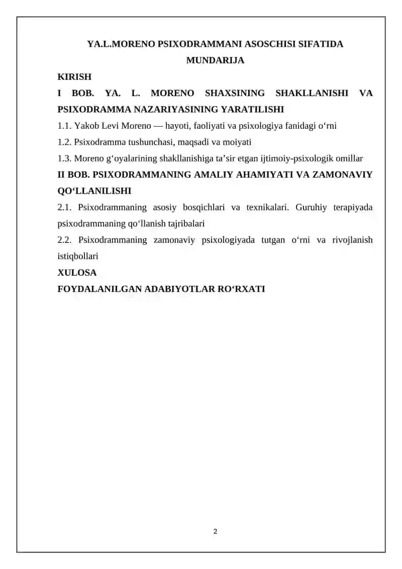 YA.L.MORENO PSIXODRAMMANI ASOSCHISI SIFATIDA 2