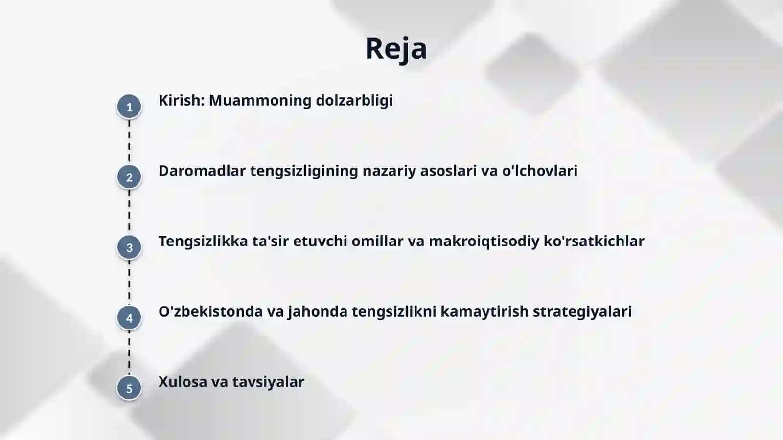 Daromadlar tengsizligi va uning darajasini aniqlash 2