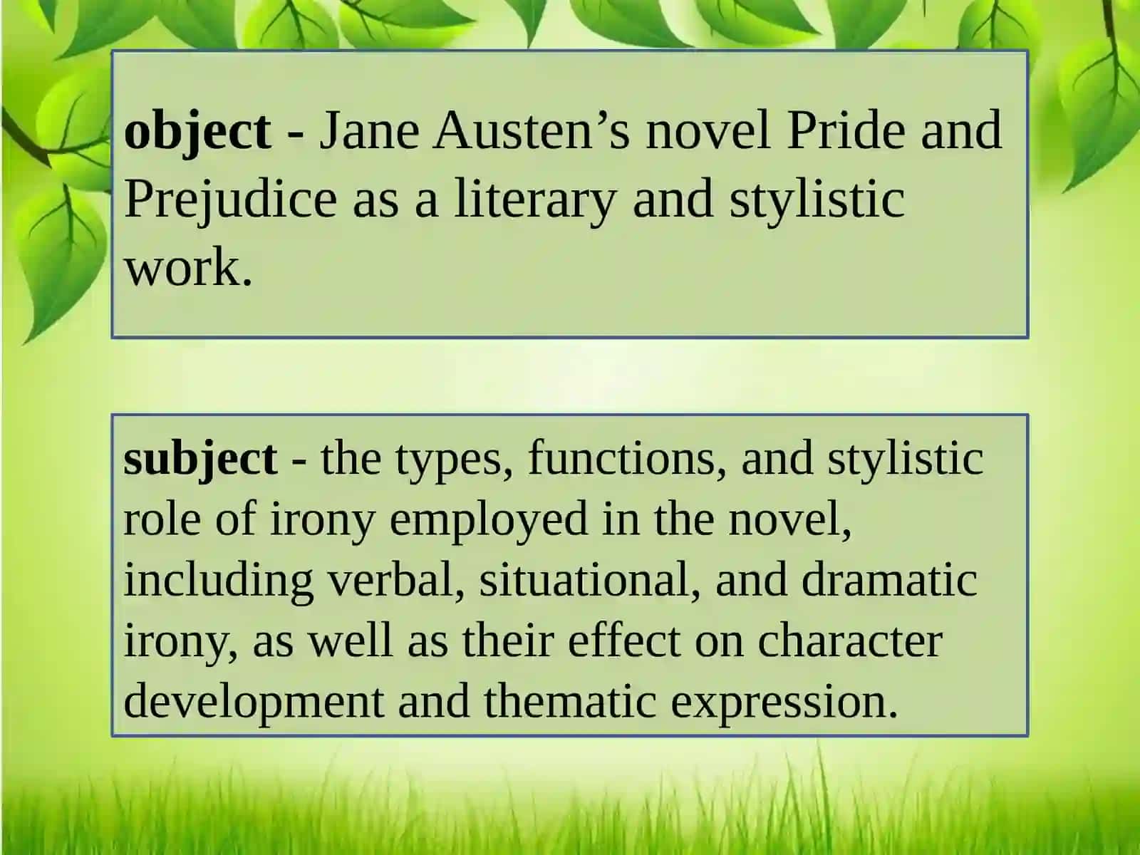 Irony as a literary device in Jane Austen’s Pride and Prejudice 2
