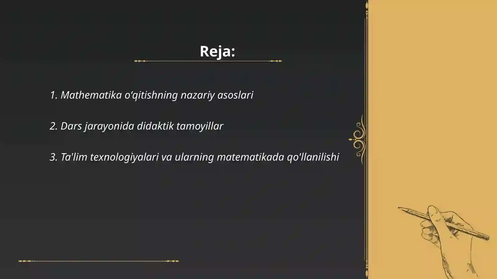 Matamatika oʻqitish maxsus metodikasi faninig umumiy masalalari 2