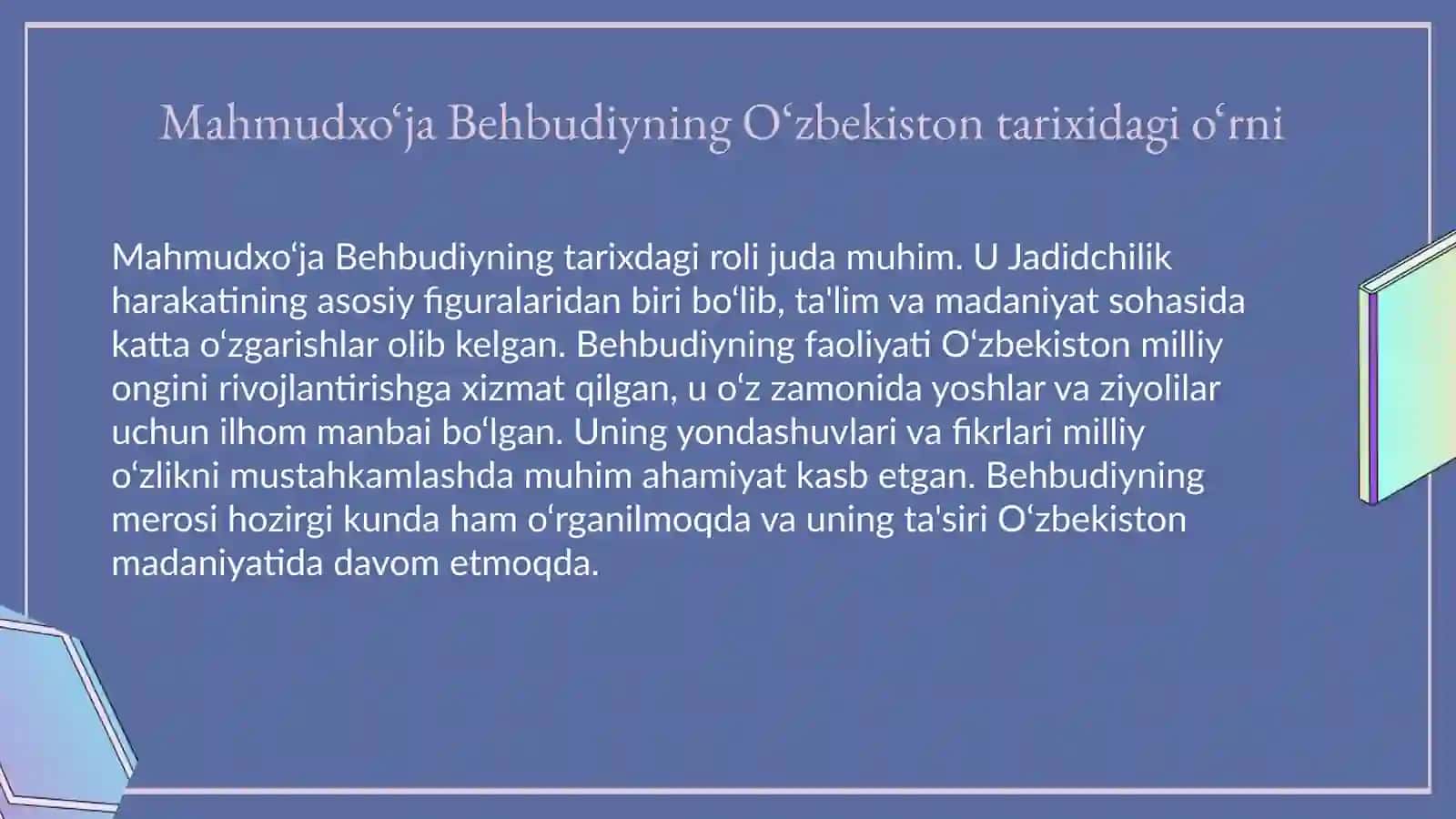 Mahmudxo‘ja Behbudiyning Merosi 2