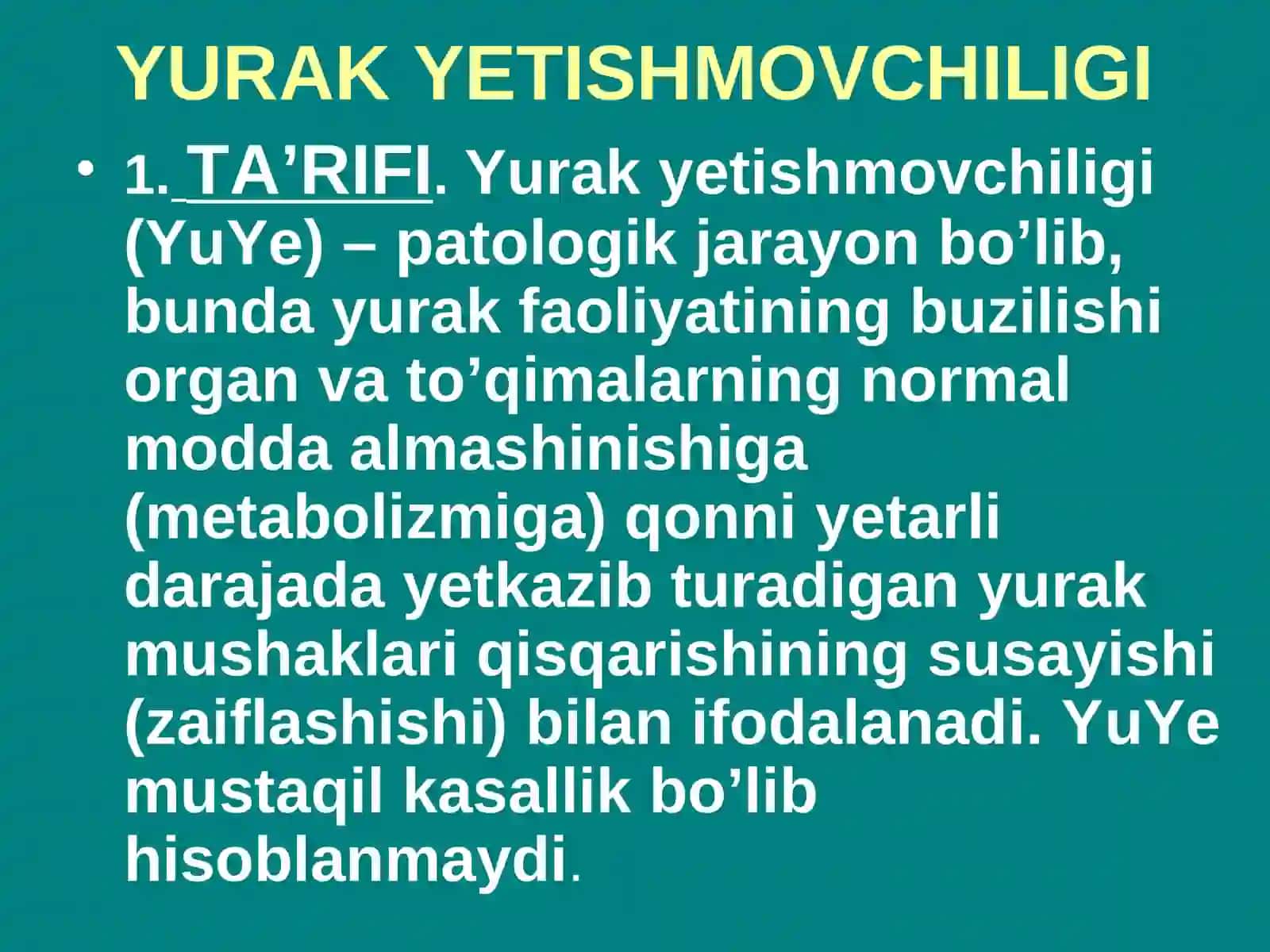 YURAKYETISHMOVCHILIGI 2