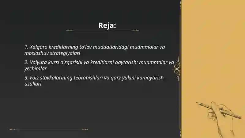 Xalqaro kreditlarni qaytarish muammolari va yechimlari 2