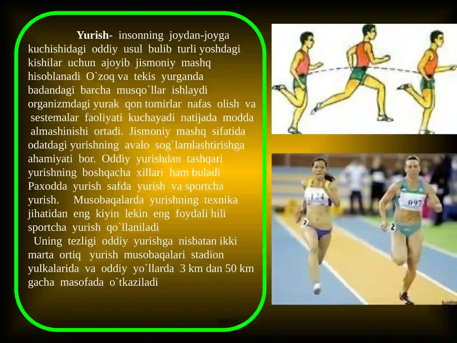 Yurish, yugurish, sakrash va uloqtirish texnikasi 2