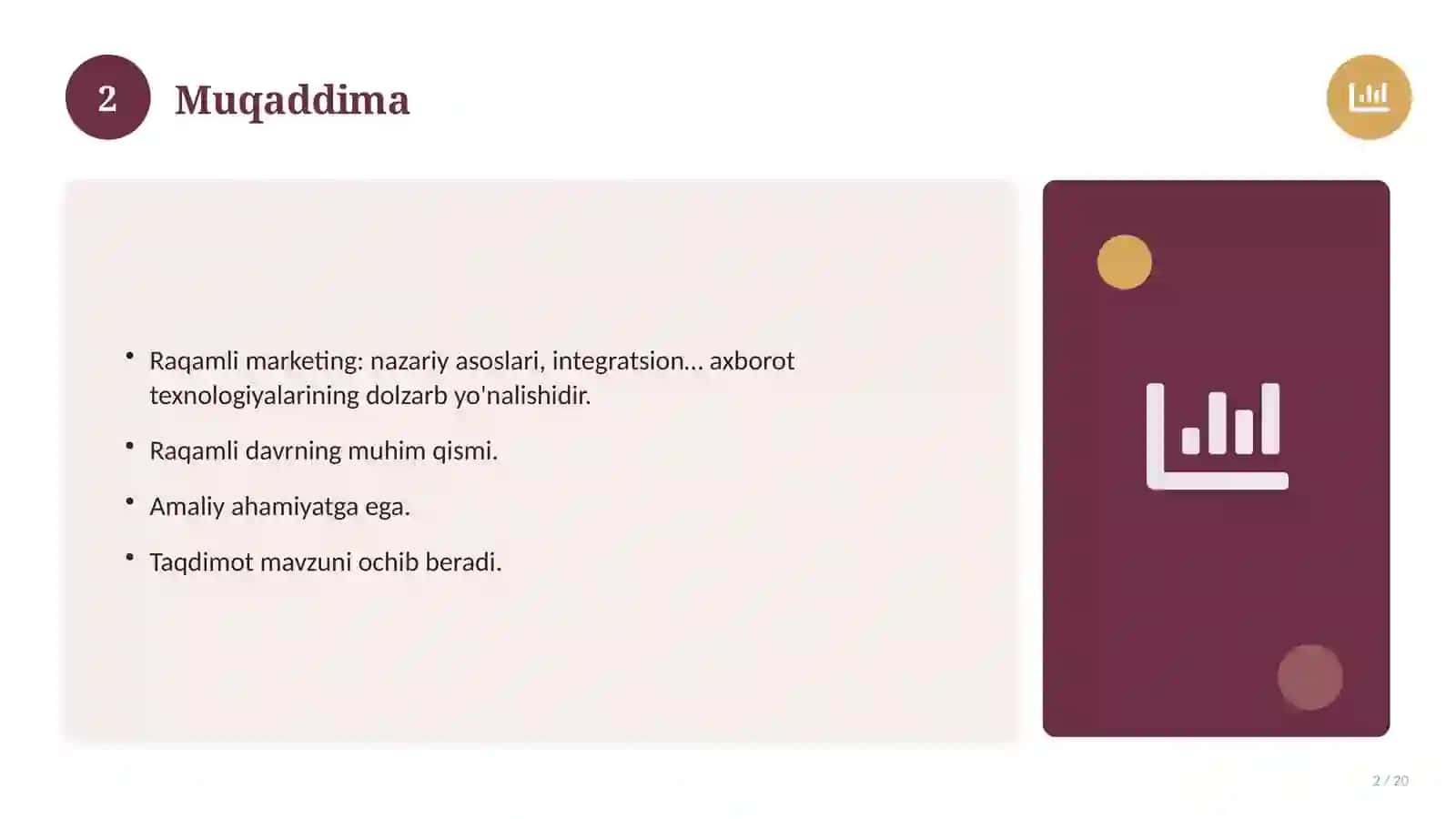 Raqamli marketing: nazariy asoslari, integratsion yondashuvda (Magistrlik dissertatsiyasi mavzusi) 2