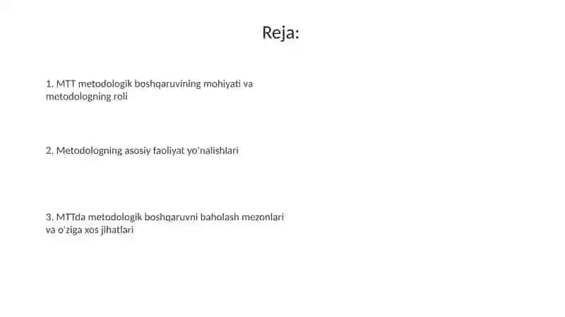 MTT metodologik boshqaruv 2