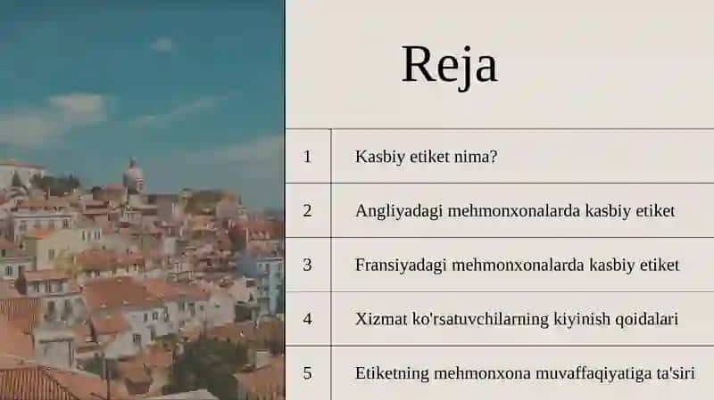 Angliya va Fransiya mehmonxonalarida kasbiy etiket xususiyatlari 2