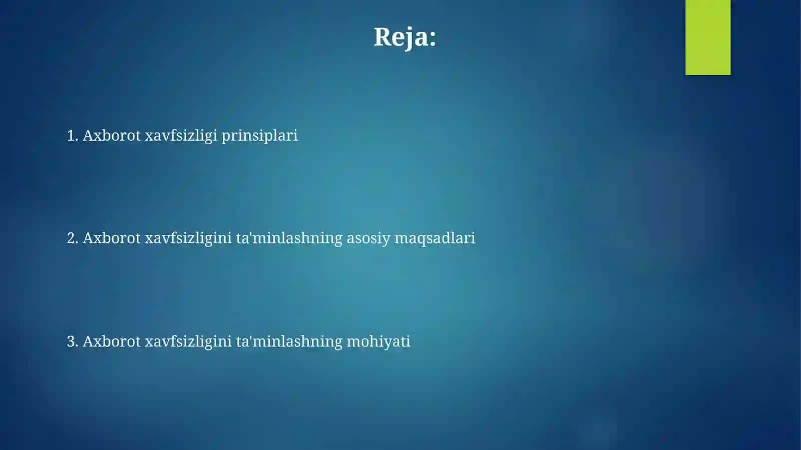 Axborot xavfsizligini ta’minlashning maqsadlari va prinsiplari 2