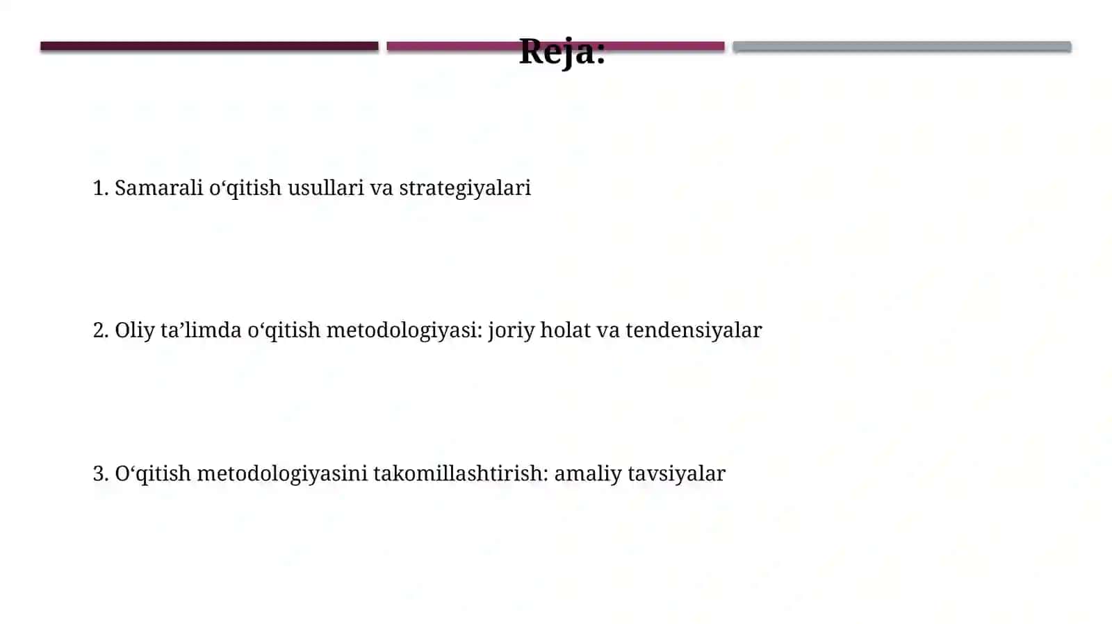 Oliy ta’lim tizimida o‘qitish metodikasi 2