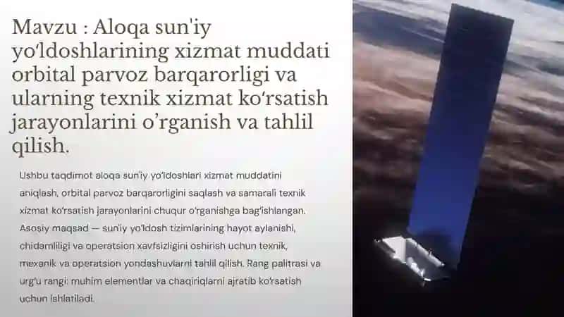 Aloqa sun'iy yoʻldoshlarining xizmat muddati orbital parvoz barqarorligi... 2