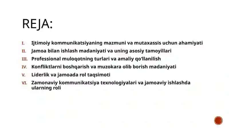 Ijtimoiy kommunikatsiya va jamoa bilan ishlash madaniyati 2
