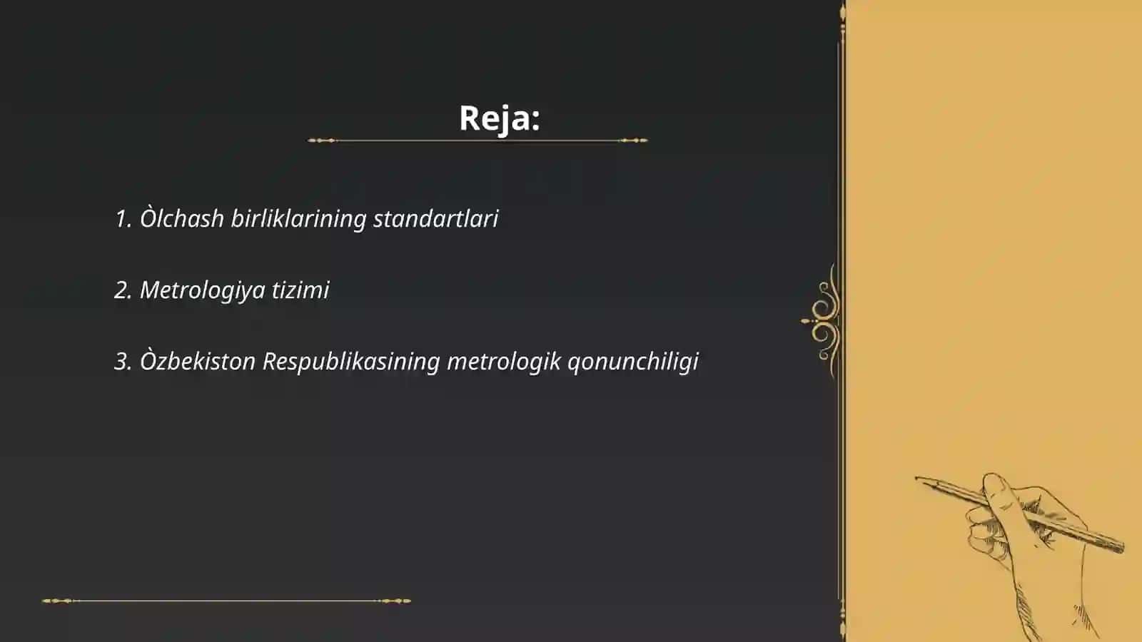 Òlchash birliklarining standartlari 2