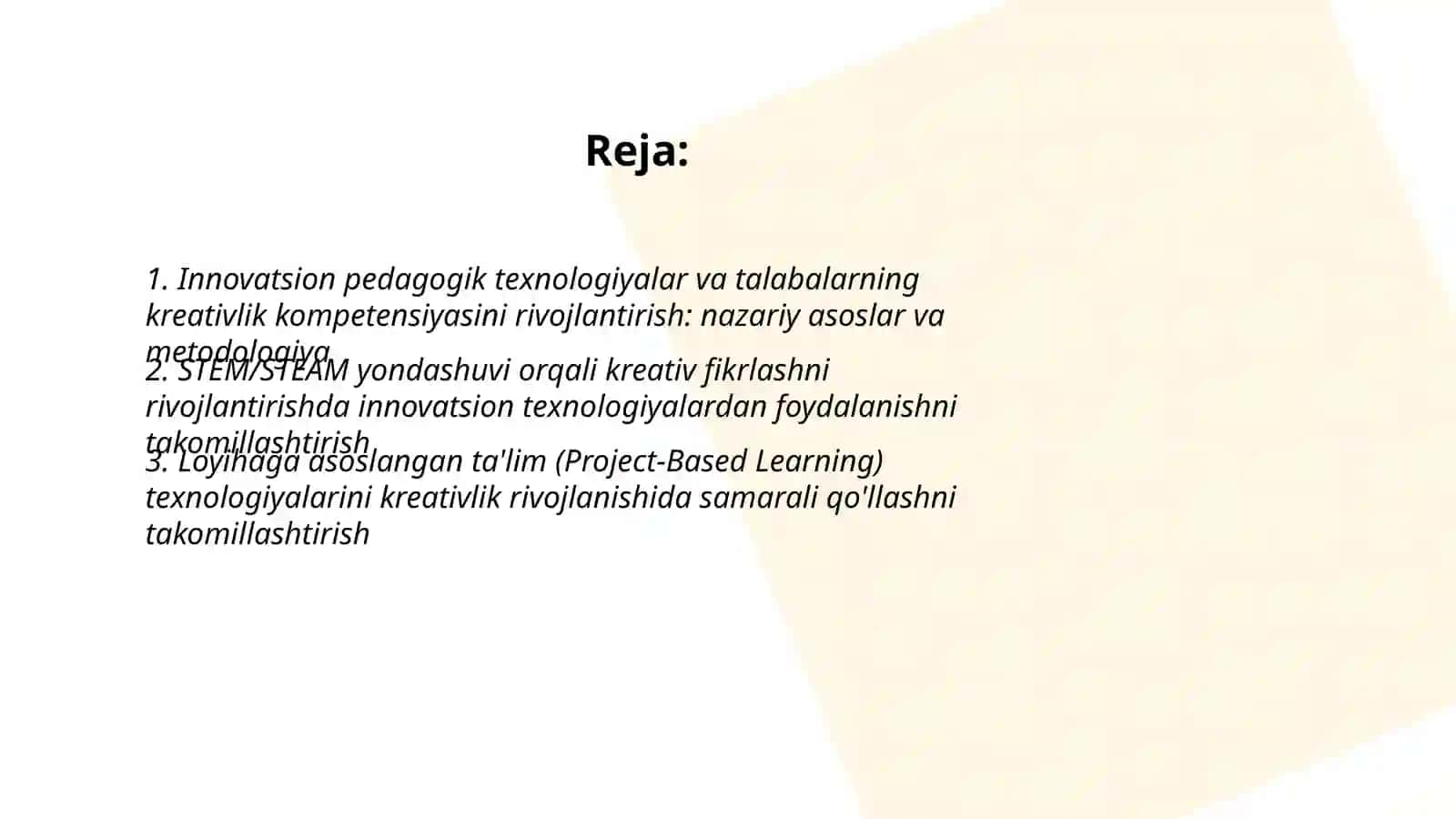 Innovatsion pedagogik texnologiyalar va talabalarning kreativlik kompetensiyasini rivojlantirish: nazariy asoslar va metodologiya 2