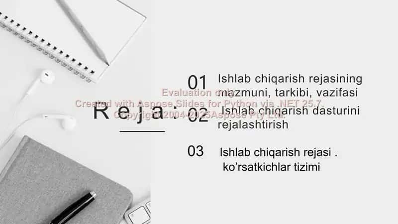 Ishlab chiqarish rejasi 2