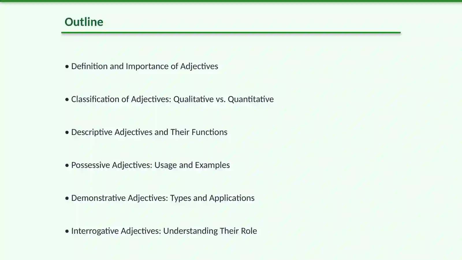Types of adjectives. The grammatical category of degrees of comparison 2