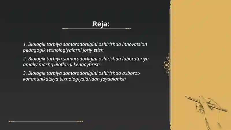 Biologik tarbiya samaradorligini oshirish yoʻllari 2