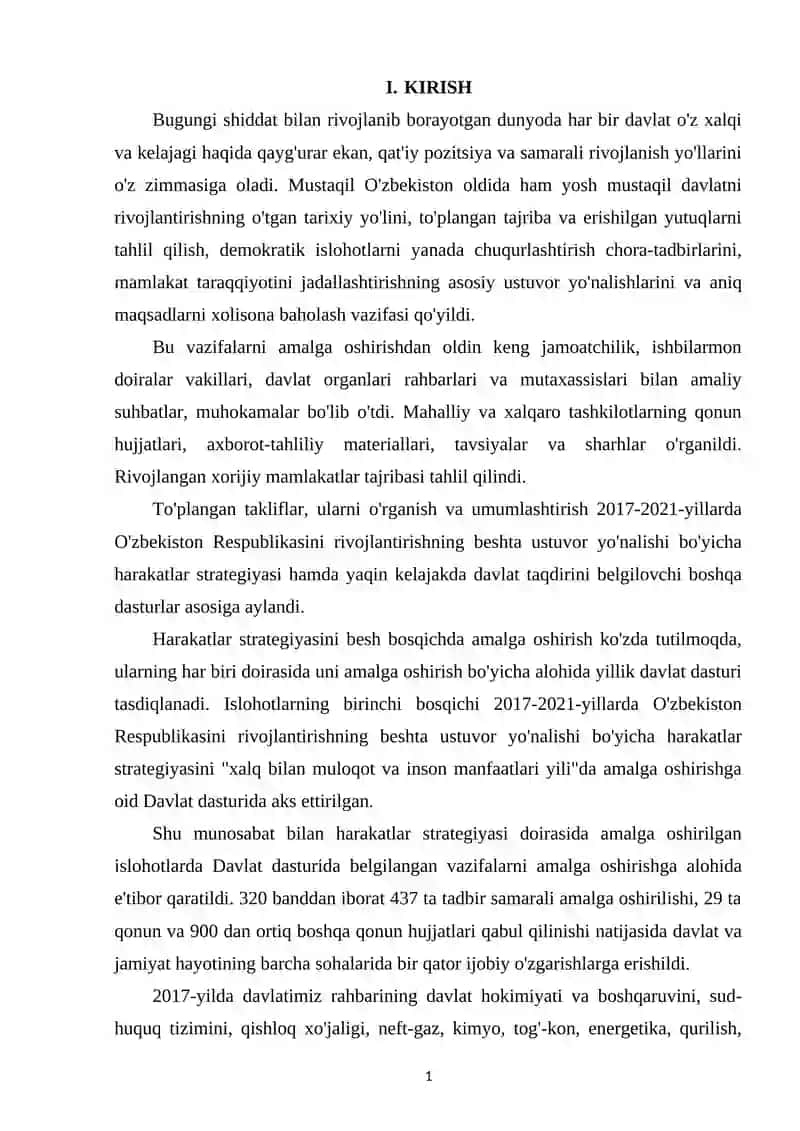 O'ZBEKISTON RESPUBLIKASINING IJTIMOIY-IQTISODIY RIVOJLANISHI VA UNING MINTAQAVIY RIVOJLANISH BILAN O'ZARO BOG'LIQLIGI 2