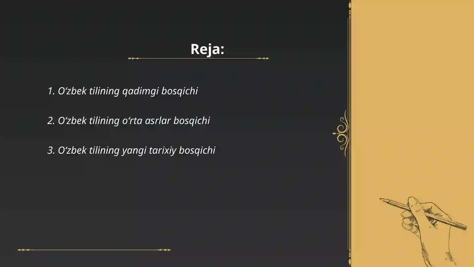 O’zbek tilining taraqqiyot bosqichlari 2