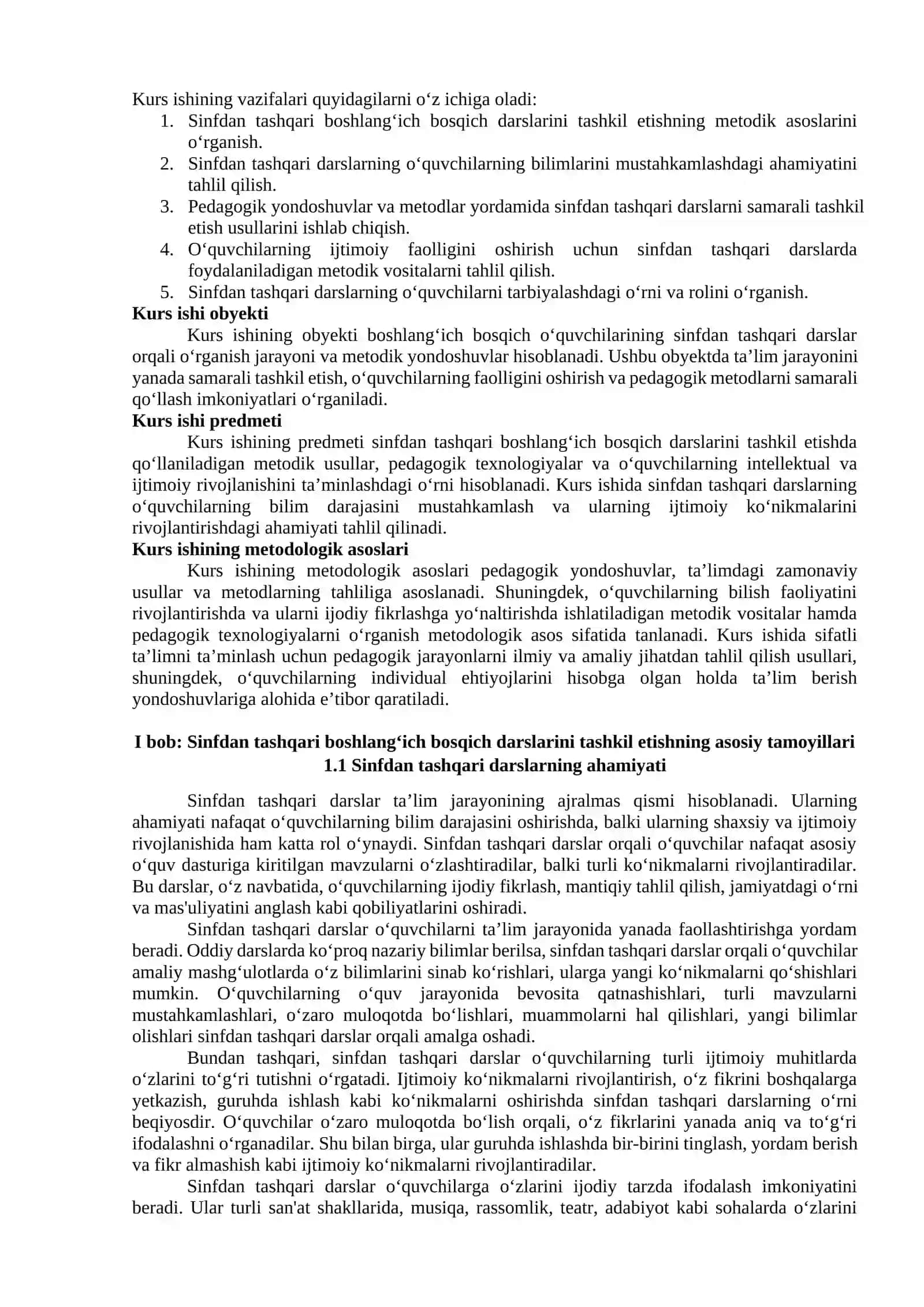 Sinfdan tashqari boshlang‘ich bosqich darslarini tashkil etish 2
