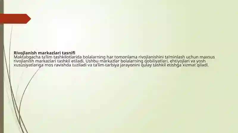 Rivojlanish markazlari tasnifi 2