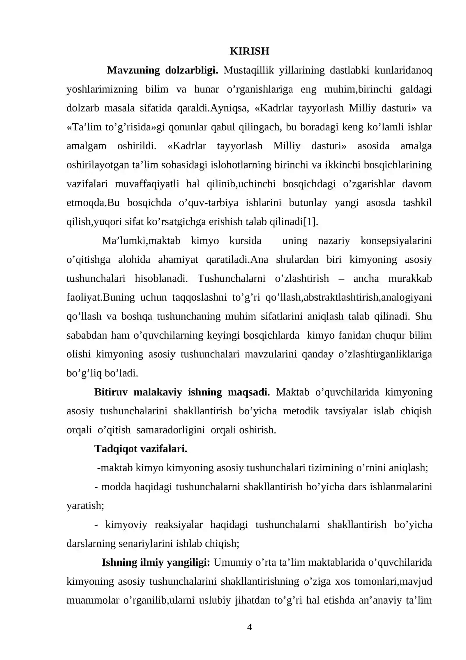 O’quvchilarda kimyoning asosiy tushunchalarini shakllantirish metodikasi 2