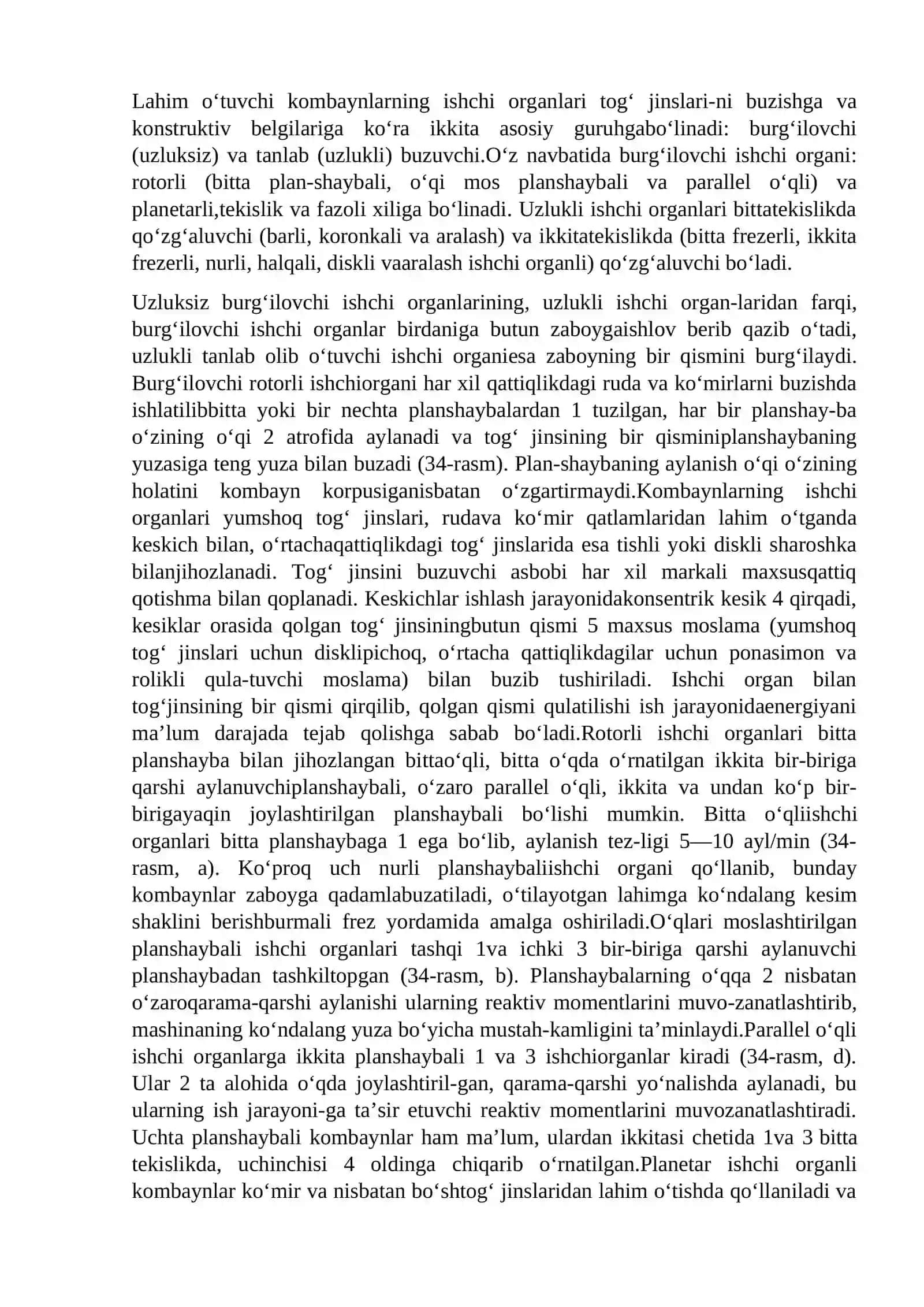 Lahim o'tuvchi kombaynlarning unumdorligini va yuritmalari 2