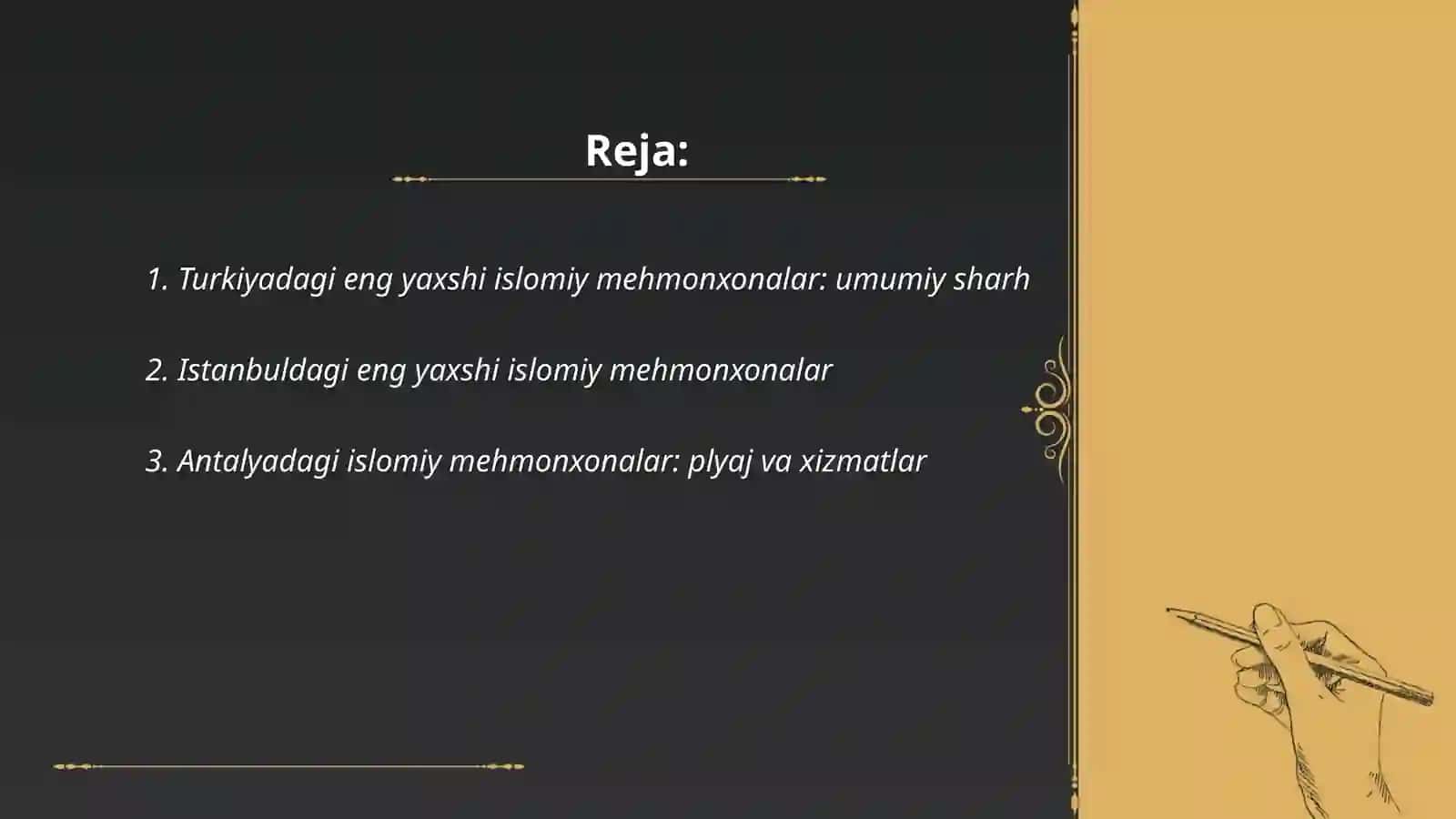 Turkiyadagi eng yaxshi islomiy mehmonxonalar 2