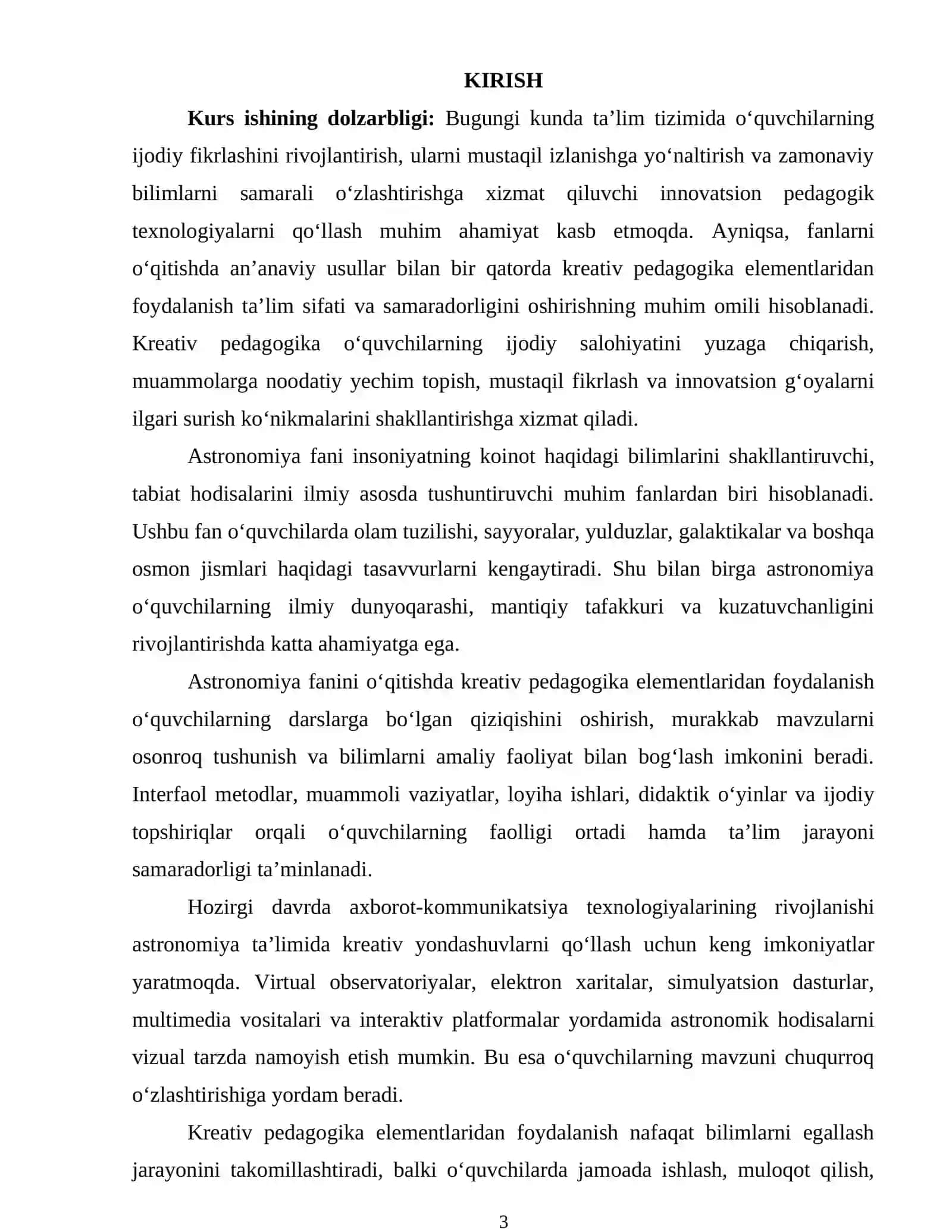 BOB. KREATIV PEDAGOGIKA VA ASTRONOMIYA FANINI O‘QITISHDAGI NAZARIY ASOSLAR 2